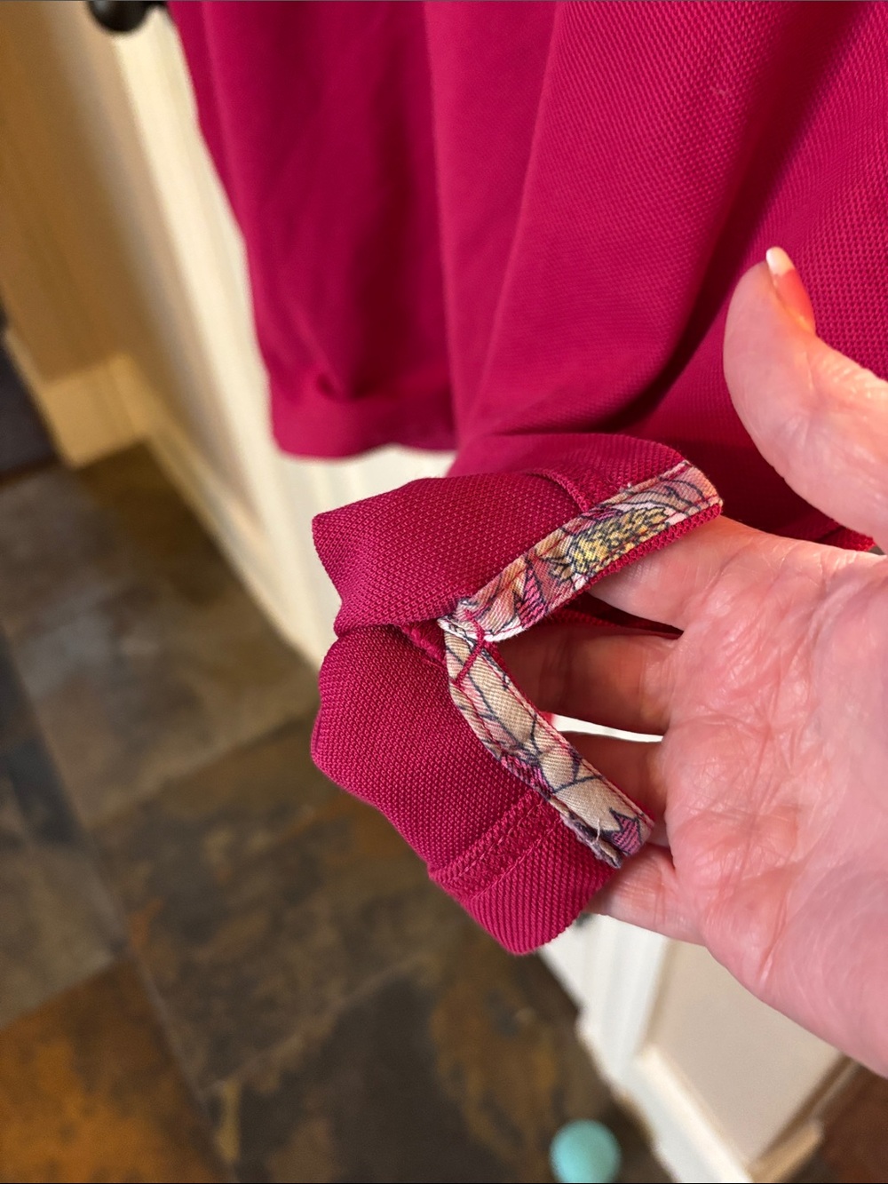Tommy Bahama Raspberry Polo with Micro-Embroidered Fish - Picture 8 of 9